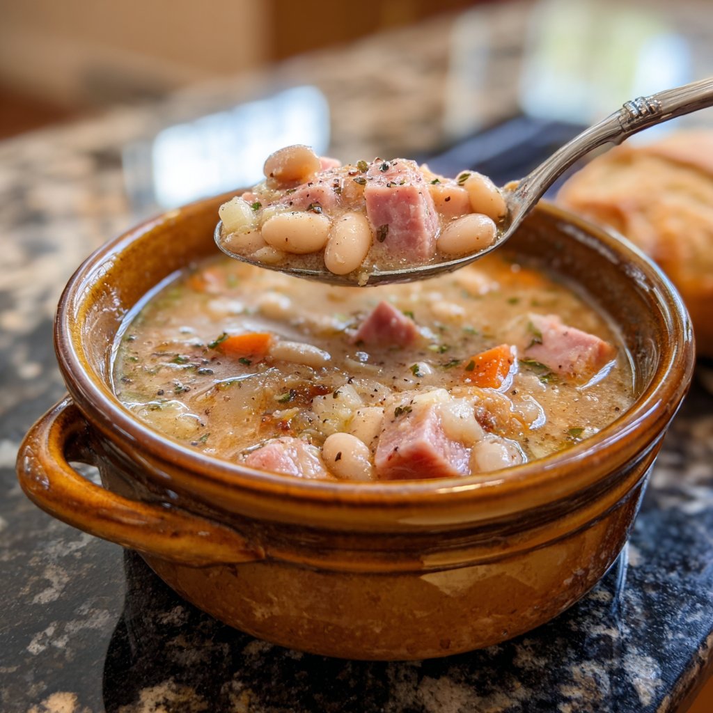 Ham and Bean Soup with Buttered Beans