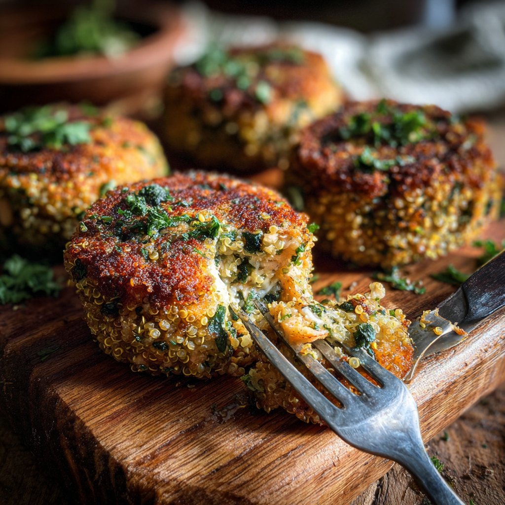 Herbed Quinoa-Stuffed Salmon Cakes