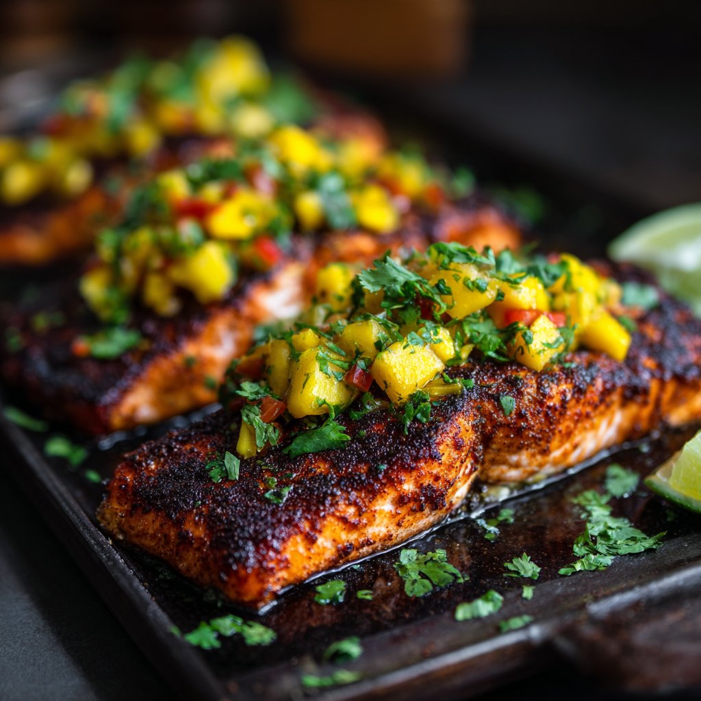 Grilled Mango Salsa Salmon