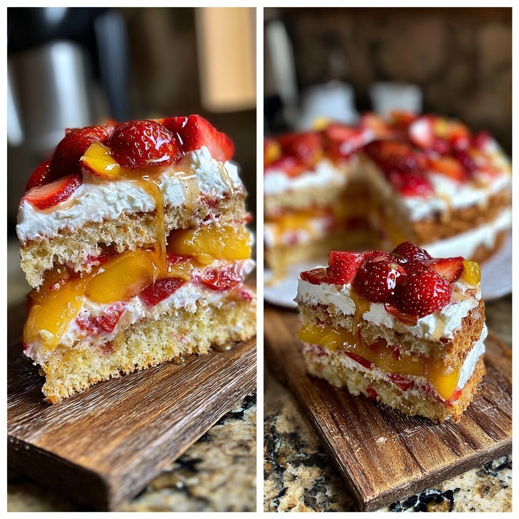 Ginger Peach Strawberry Shortcake